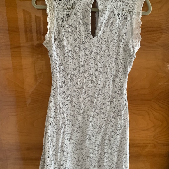 bebe Dresses & Skirts - Light gray lace Bebe dress bebe Dresses & Skirts - Light gray lace Bebe dress
